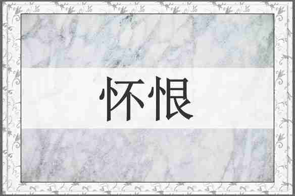 怀恨