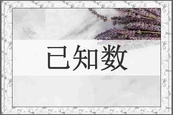 已知数
