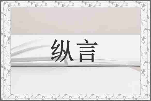 纵言
